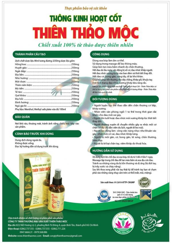 Thông Kinh Hoạt Cốt Thiên Thảo Mộc T